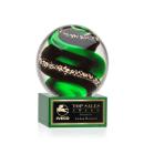 Boykin on Plated Crystal Base Green Globe Glass Trophy