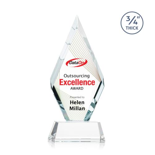 Awards and Plaques - Crystal Trophies - Richmond Full Color on Helton Clear Crystal Trophy