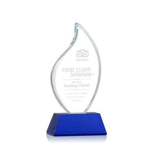 Awards and Plaques - Crystal Trophies - Teague on Helton Blue Flame Crystal Trophy