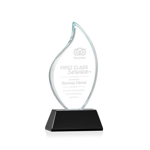 Awards and Plaques - Crystal Trophies - Teague on Helton Black Flame Crystal Trophy