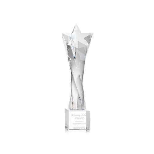 Awards and Plaques - Crystal Trophies - Arlington Star Crystal on Square Base Trophy