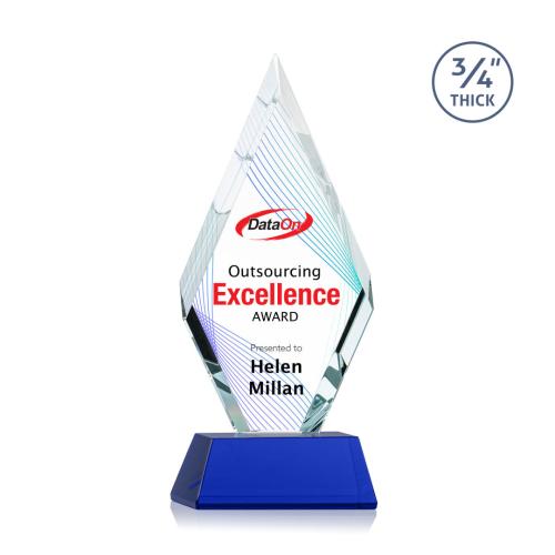 Awards and Plaques - Crystal Trophies - Richmond Full Color on Helton Blue Crystal Trophy