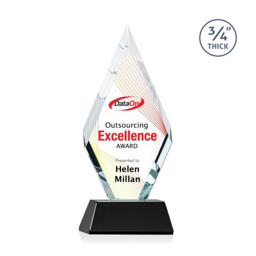 Awards and Plaques - Crystal Trophies - Richmond Full Color on Helton Black Crystal Trophy