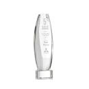 Hoover on Half Round Base Clear Towers Crystal Trophy