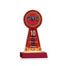 Laidlaw Full Color Red Towers Crystal Trophy