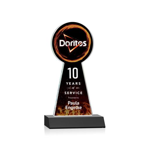 Awards and Plaques - Crystal Trophies - Laidlaw Full Color Black Towers Crystal Trophy