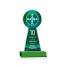 Laidlaw Full Color Green Towers Crystal Trophy