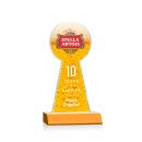 Laidlaw Full Color Amber Towers Crystal Trophy