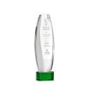 Hoover on Half Round Base Green Towers Crystal Trophy
