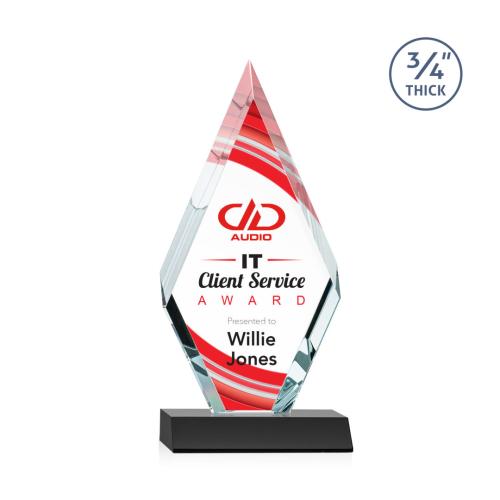 Awards and Plaques - Crystal Trophies - Richmond Full Color Black Crystal Trophy