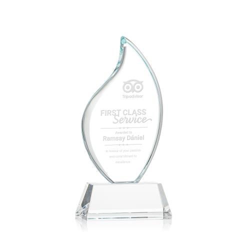 Awards and Plaques - Crystal Trophies - Teague on Helton Clear Flame Crystal Trophy