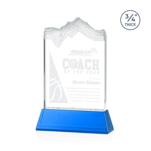 Awards and Plaques - Crystal Trophies - Castellanos on Helton Sky Blue Peaks Crystal Trophy