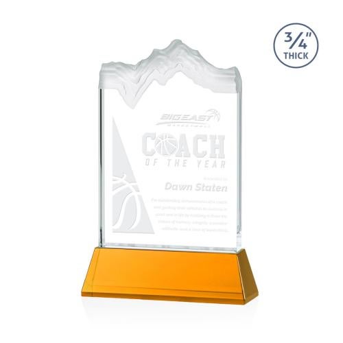 Awards and Plaques - Crystal Trophies - Castellanos on Helton Amber Peaks Crystal Trophy