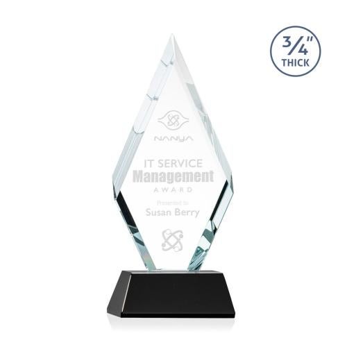 Awards and Plaques - Crystal Trophies - Richmond on Helton Base Black Crystal Trophy