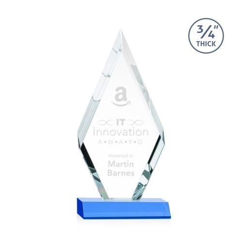 Awards and Plaques - Crystal Trophies - Richmond Sky Blue Crystal Trophy