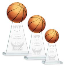 Edenwood Basketball Clear Towers Crystal Trophy - Basketball Trophies