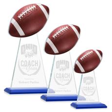 Edenwood Football Blue Towers Crystal Trophy - Football Trophies