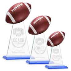 Edenwood Football Sky Blue Towers Crystal Trophy - Football Trophies
