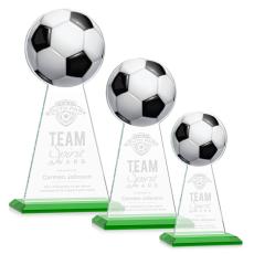 Edenwood Soccer Green Towers Crystal Trophy - Soccer Trophies