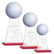 Edenwood Volleyball Red Towers Crystal Trophy - Crystal Trophies
