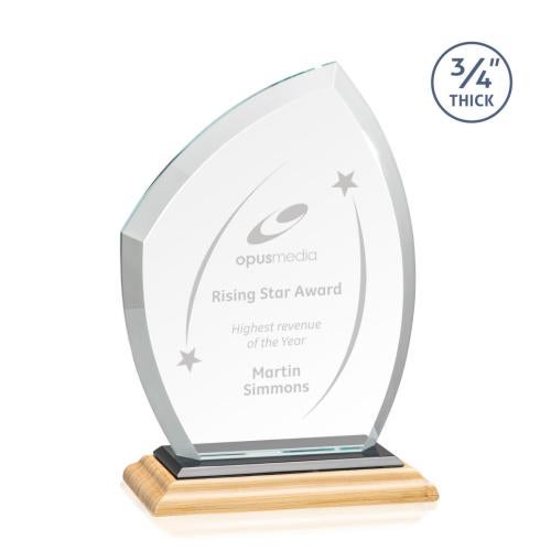 Awards and Plaques - Crystal Trophies - Wilco Bamboo/Black Unique Wood Trophy