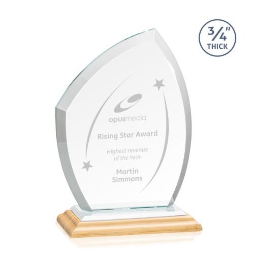 Awards and Plaques - Crystal Trophies - Wilco Bamboo/White Unique Wood Trophy