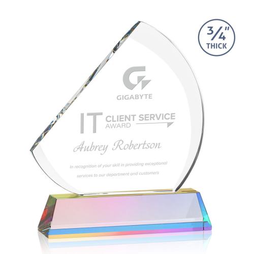 Awards and Plaques - Crystal Trophies - Yanez on Helton Prismatic Peaks Crystal Trophy
