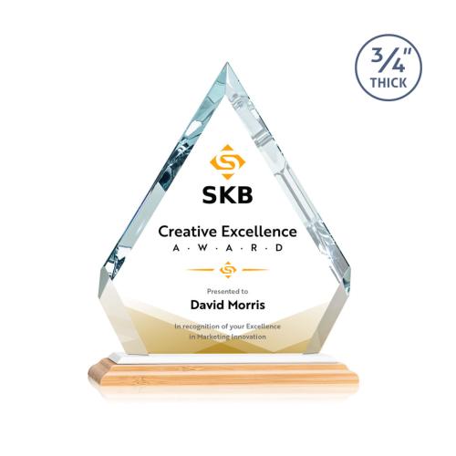 Awards and Plaques - Crystal Trophies - Apex Full Color Bamboo/White Wood Trophy