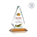Crowell Full Color Amber Crystal Trophy