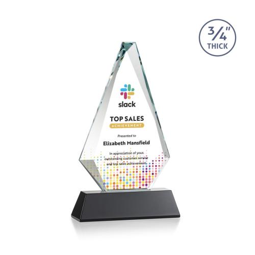 Awards and Plaques - Crystal Trophies - Crowell Full Color on Helton Black Crystal Trophy