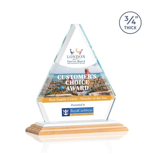 Awards and Plaques - Crystal Trophies - Mayer Full Color Bamboo/White Wood Trophy