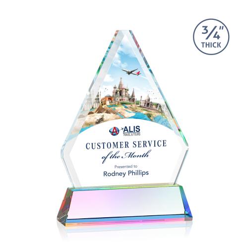 Awards and Plaques - Crystal Trophies - Mayer Full Color on Helton Prismatic Crystal Trophy