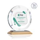 Delarosa Full Color Bamboo/Black Circle Wood Trophy