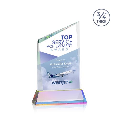 Awards and Plaques - Crystal Trophies - Brito Full Color on Helton Prismatic Peaks Crystal Trophy