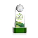 Kruse Globe Full Color Green Crystal Trophy