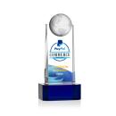 Kruse Globe Full Color Blue Crystal Trophy