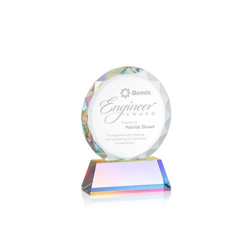 Awards and Plaques - Crystal Trophies - Linares Prismatic Circle Crystal Trophy