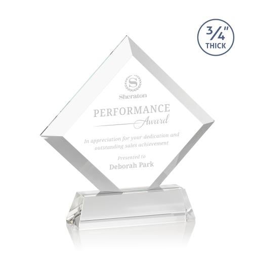Awards and Plaques - Crystal Trophies - Carlson on Helton Base Clear Crystal Trophy