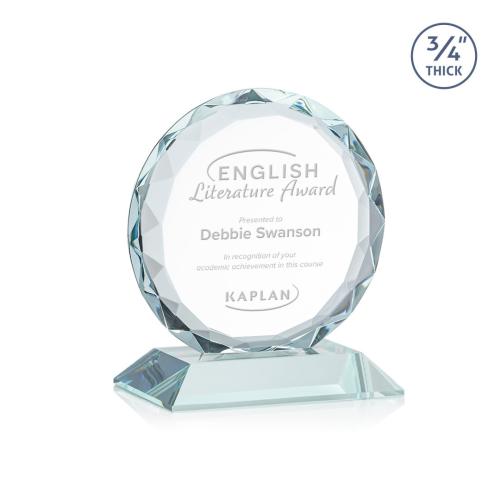 Awards and Plaques - Crystal Trophies - Clarke Clear Circle Crystal Trophy