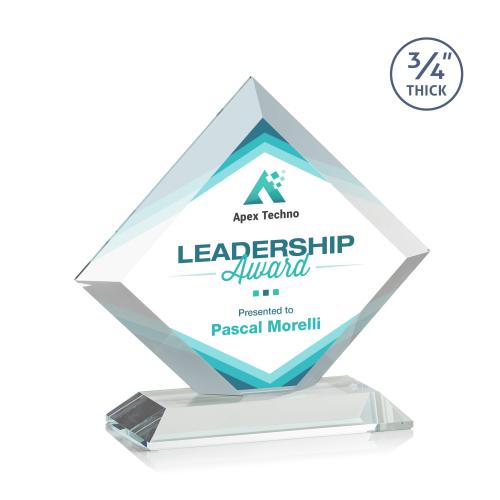 Awards and Plaques - Crystal Trophies - Carlson Full Color Clear Crystal Trophy