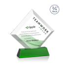 Carlson Full Color on Helton Base Green Crystal Trophy