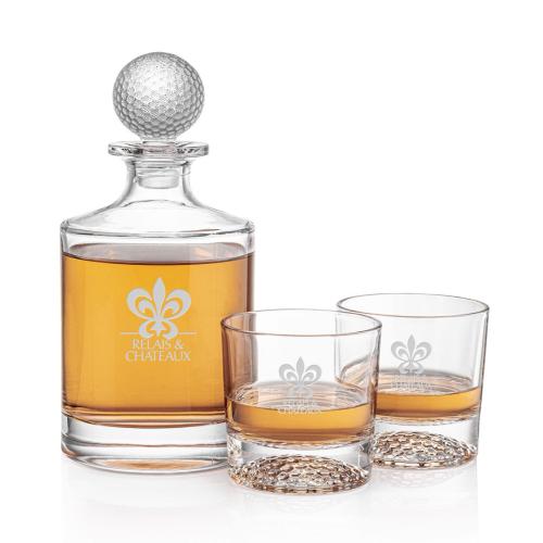 Custom Barware Glasses - Decanters - Fairway Golf Decanter Set