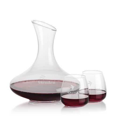 Custom Barware Glasses - Carafes - Dailey Carafe & Holder Stemless Wine