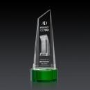 Keene Tower 3D on Base Green Peaks Crystal Trophy
