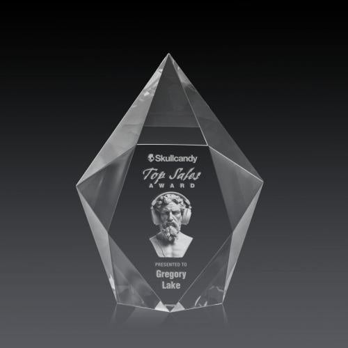 Awards and Plaques - Crystal Trophies - Barron 3D Clear Polygon Crystal Trophy