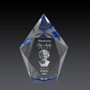 Barron 3D Blue Polygon Crystal Trophy