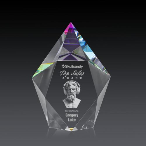 Awards and Plaques - Crystal Trophies - Barron 3D Prismatic Polygon Crystal Trophy