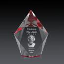 Barron 3D Red Polygon Crystal Trophy