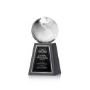 Globe Globe on Tall Marble Base Crystal Trophy