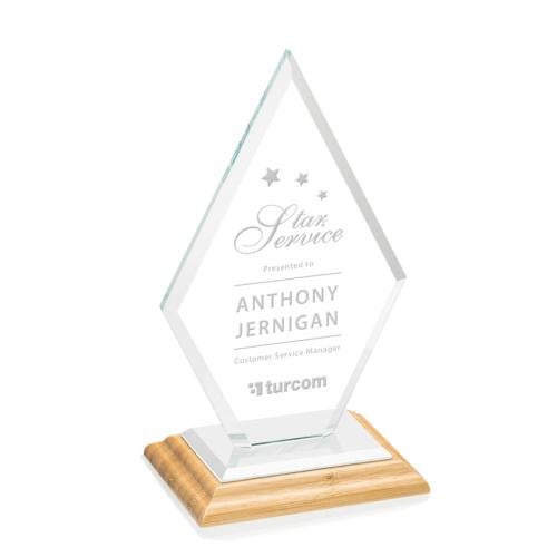 Awards and Plaques - Crystal Trophies - Spicer Bamboo/White Wood Trophy